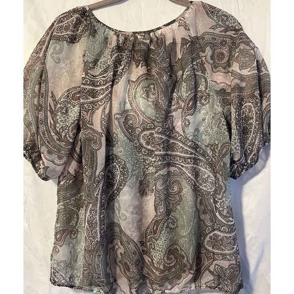 Chicos Lot of 2 Tops Blouses Spring Prints Size 2 12/14 Large - Picture 5 of 13